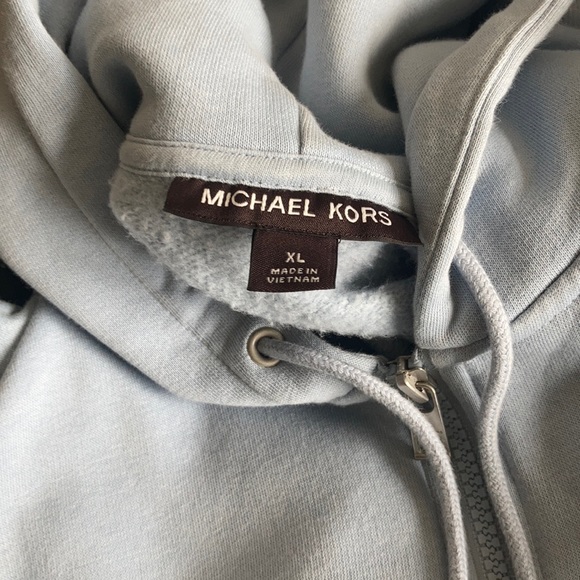 MICHAEL KORS MEN'S LOGO COTTON BLEND ZIP-UP HOODIE - Picture 2 of 4